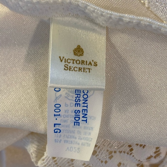 Vintage 1970s Victoria's Secret White Lace Bridal Shapewear Slip Union Made Sz L - Picture 4 of 10